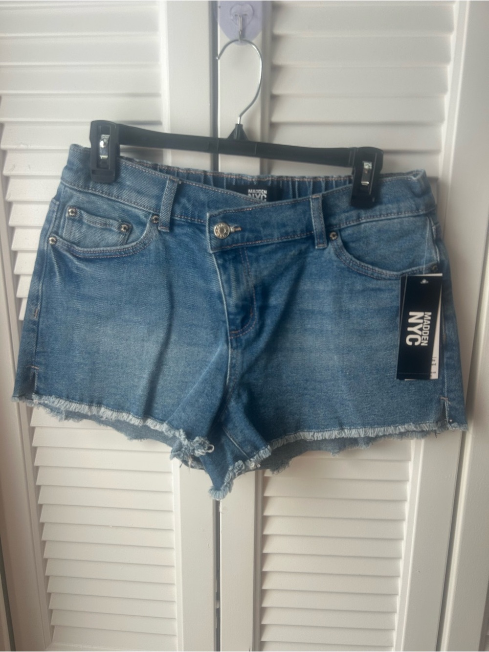 Madden NYC Women's Blue Denim Cutoff Shorts